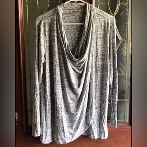 A:glow Draped Front Button Detail Long Sleeve Stretchy Maternity Top Size Medium
